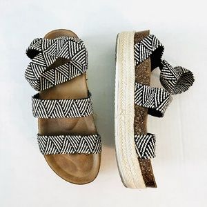 Chevron Platform Sandals